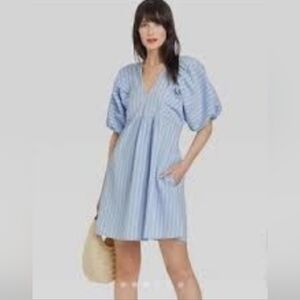 A New Day Light Blue Striped Top